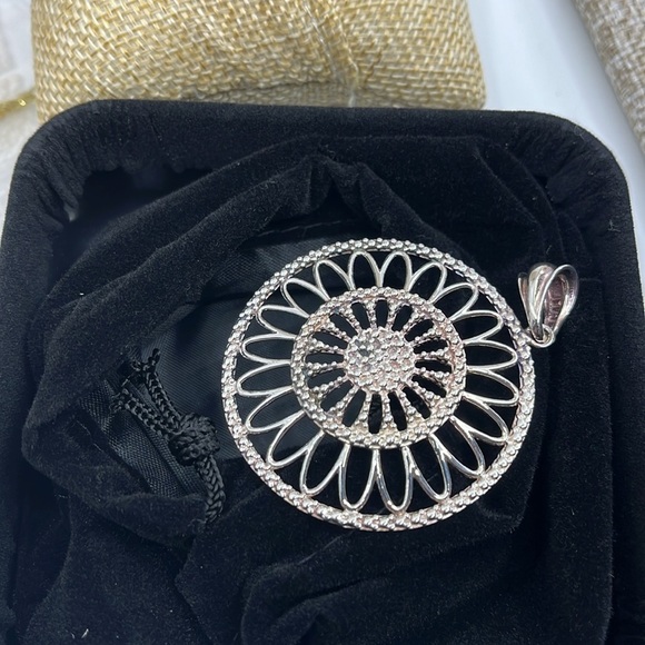 🌟 Vintage Milor Italy 925 Silver Filigree Pendant - Picture 4 of 11